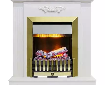 Каминокомплект Lumsden - Белый дуб с очагом Danville Antique Brass FB2