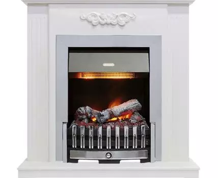 Каминокомплект Lumsden - Белый дуб с очагом Danville Chrome FB2