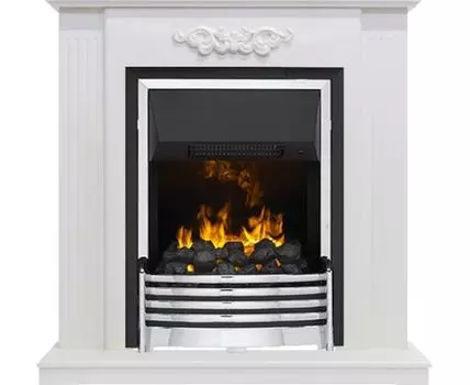 Каминокомплект Lumsden - Белый дуб с очагом Flagstaff