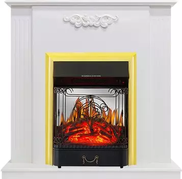 Каминокомплект Lumsden - Белый дуб с очагом Majestic FX M Brass