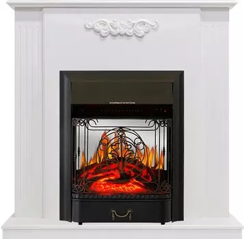 Каминокомплект Lumsden - Белый дуб с очагом Majestic FX M Black