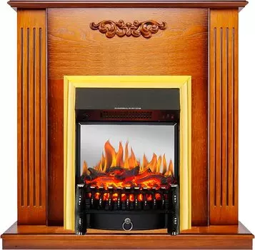 Каминокомплект Lumsden - Дуб антик с очагом Fobos FX M Brass