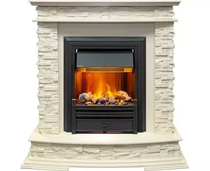 Каминокомплект Luzern - Слоновая кость с очагом Brookline Black