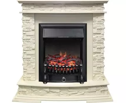 Каминокомплект Luzern - Слоновая кость с очагом Fobos FX Black