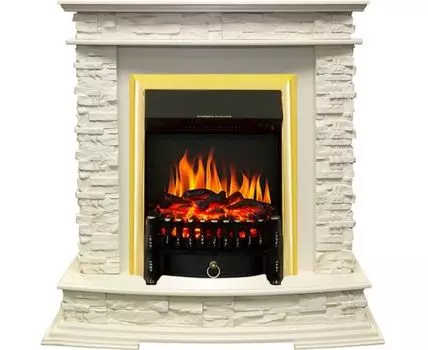 Каминокомплект Luzern - Слоновая кость с очагом Fobos FX Brass