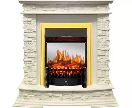 Каминокомплект Luzern - Слоновая кость с очагом Fobos FX M Brass