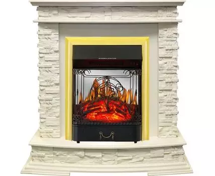 Каминокомплект Luzern - Слоновая кость с очагом Majestic FX M Brass