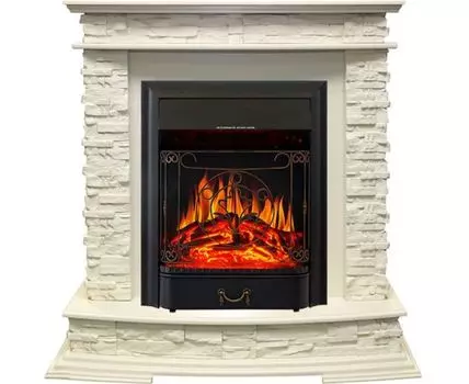 Каминокомплект Luzern - Слоновая кость с очагом Majestic FX Black