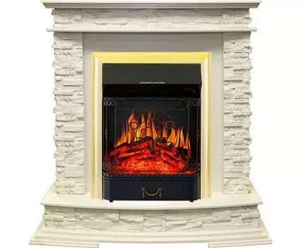 Каминокомплект Luzern - Слоновая кость с очагом Majestic FX Brass