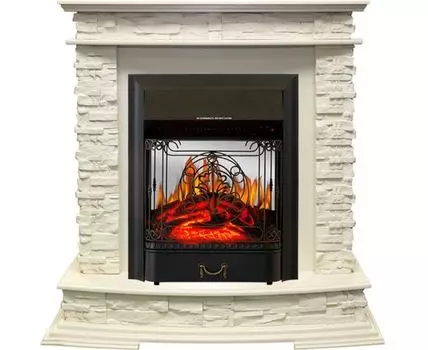 Каминокомплект Luzern - Слоновая кость с очагом Majestic FX M Black