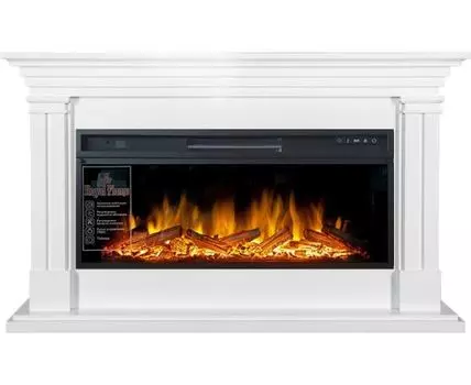 Каминокомплект Lyon - Белый ( Ширина 1440 мм) с очагом Vision 42 LOG LED