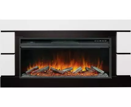 Каминокомплект Modern 42 - Белый с черным (Ширина 1395 мм) с очагом Vision 42 LOG LED