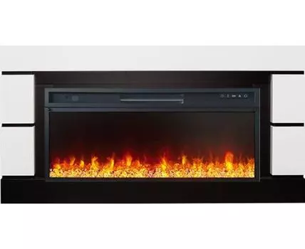 Каминокомплект Modern 42 - Белый с черным (Ширина 1395 мм) с очагом Vision 42 LED