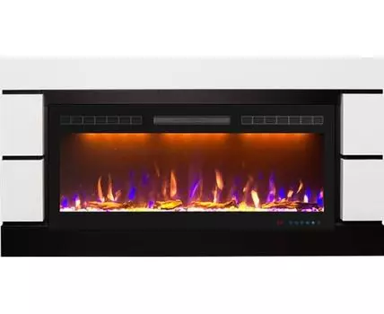 Каминокомплект Modern 42 - Белый с черным (Ширина 1395 мм) с очагом Crystal 40 RF