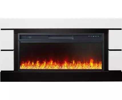 Каминокомплект Modern - Белый с черным (Глубина 300 мм) с очагом Vision 42 LED