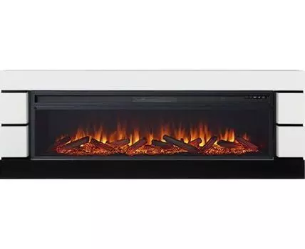 Каминокомплект Modern - Белый с черным с очагом Vision 60 LOG LED