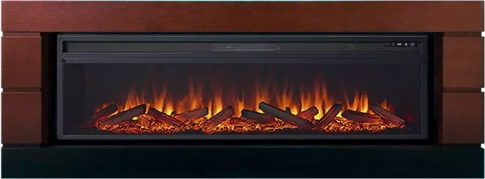 Каминокомплект Modern - Темный дуб с черным с очагом Vision 60 LOG LED