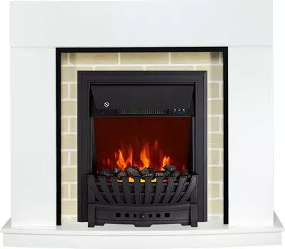 Каминокомплект Montana - Белый с очагом Aspen Black