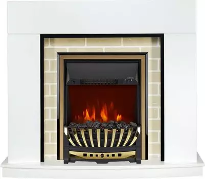 Каминокомплект Montana - Белый с очагом Aspen Gold