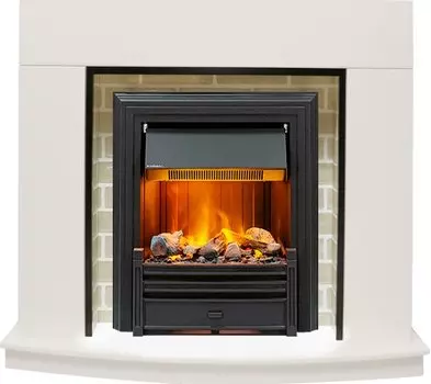Каминокомплект Montana - Белый с очагом Brookline Black