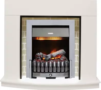 Каминокомплект Montana - Белый с очагом Danville Chrome FB2