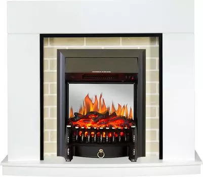 Каминокомплект Montana - Белый с очагом Fobos FX M Black