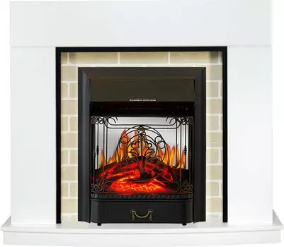 Каминокомплект Montana - Белый с очагом Majestic FX M Black