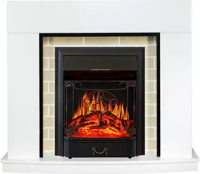 Каминокомплект Montana - Белый с очагом Majestic FX Black
