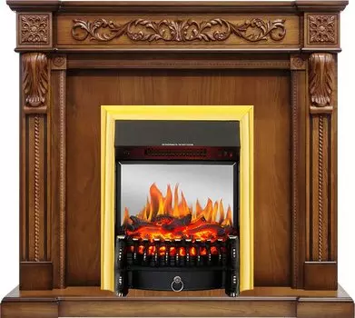 Каминокомплект Neapol - Дуб антик с очагом Fobos FX M Brass