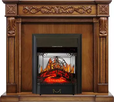 Каминокомплект Neapol - Дуб антик с очагом Majestic FX M Black