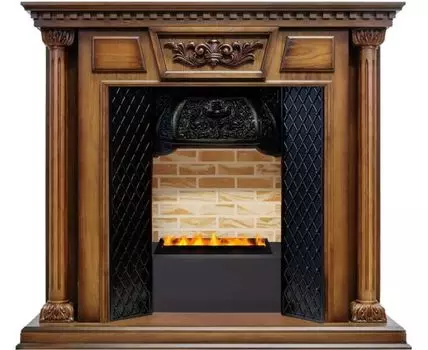 Каминокомплект Olympia - Дуб антик / Кирпич с очагом Cassette 400 LNH-INT PS (без дров)
