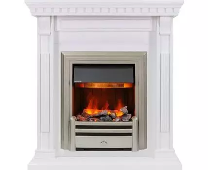 Каминокомплект Orlean - Белый дуб с очагом Chesford