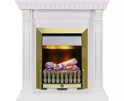 Каминокомплект Orlean - Белый дуб с очагом Danville Antique Brass FB2