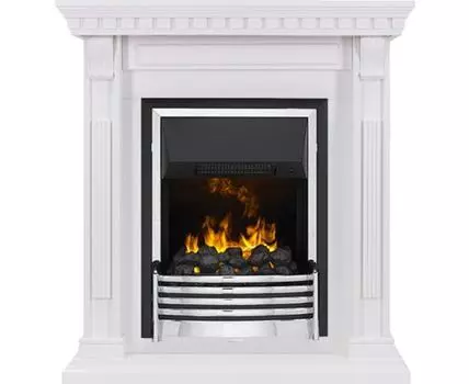 Каминокомплект Orlean - Белый дуб с очагом Flagstaff