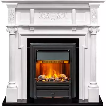 Каминокомплект Oxford - Белый с очагом Brookline Black