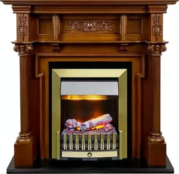 Каминокомплект Oxford - Орех с очагом Danville Antique Brass FB2