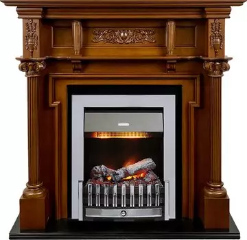 Каминокомплект Oxford - Орех с очагом Danville Chrome FB2