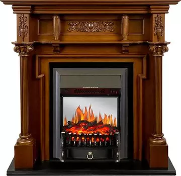 Каминокомплект Oxford - Орех с очагом Fobos FX M Black