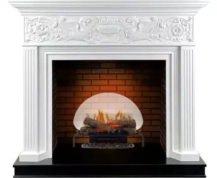 Каминокомплект Palace - Белый с черным с очагом Revillusion RLG25