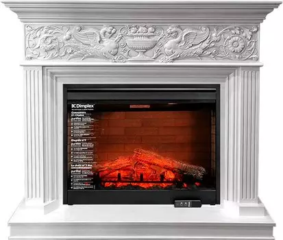Каминокомплект Palace - Белый с серебром с очагом Symphony 30'' DF3020-EU