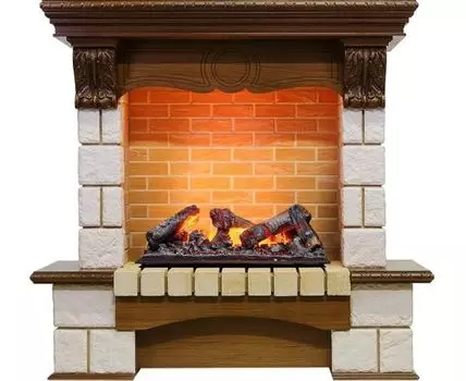 Каминокомплект Pierre Luxe - Дуб / Шампань (Высота 1035мм) с очагом Cassette 600 NH