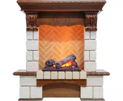 Каминокомплект Pierre Luxe - Дуб / Шампань (Высота 975мм) с очагом Cassette 400 NH