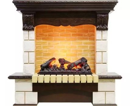 Каминокомплект Pierre Luxe - Темный дуб / Шампань (Высота 1035мм) с очагом Cassette 600 NH