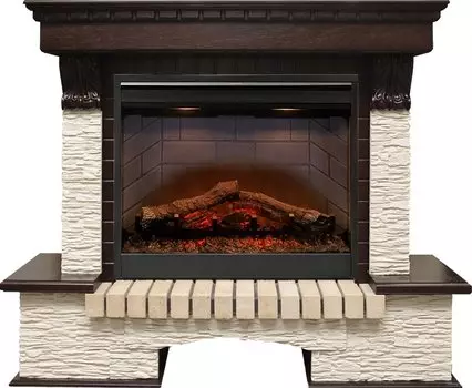 Каминокомплект Pierre Luxe - Темный дуб / Сланец мелкий с очагом Symphony 26'' DF2608-INT