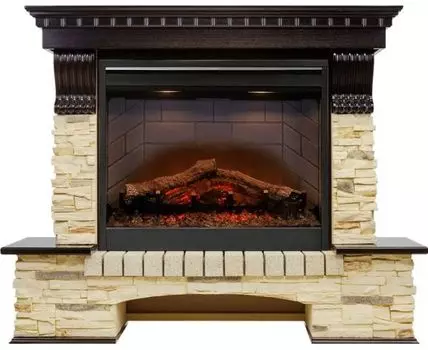 Каминокомплект Pierre Luxe - Темный дуб / Сланец (Высота 1000 мм) с очагом Symphony 26'' DF2608-INT