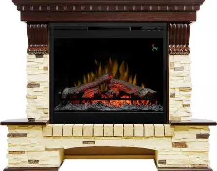 Каминокомплект Pierre Luxe угловой - Темный дуб / Сланец (Высота 1000мм) с очагом Symphony 26'' DF2624L-INT