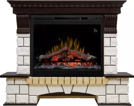 Каминокомплект Pierre Luxe - Венге / Белый с очагом Symphony 26'' DF2624L-INT