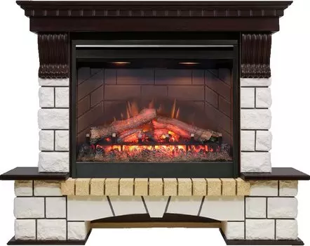 Каминокомплект Pierre Luxe - Венге / Белый с очагом Symphony 26'' DF2608-INT