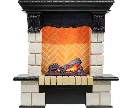 Каминокомплект Pierre Luxe - Венге / Шампань (Высота 975мм) с очагом Cassette 400 NH