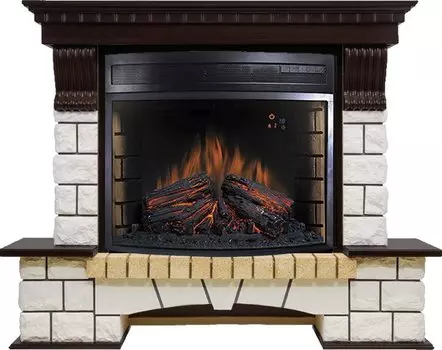 Каминокомплект Pierre - Венге / Белый (Высота 1015мм) с очагом Dioramic 28 LED FX